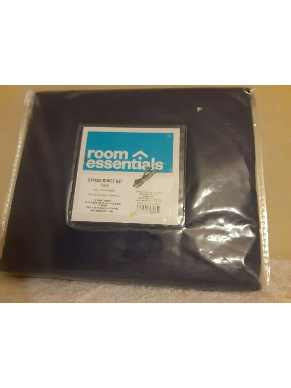 Room Essentials 2 piece Duvet Set Twin Blue